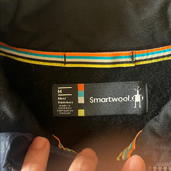 Men’s navy smartwool size medium 1/4 zip quilted pullover - Picture 2 of 4